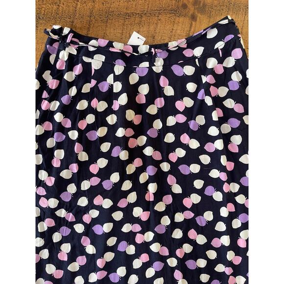 NWT Womens Talbots Wraparound Purple Pink White Side Button Leaf Print Skirt 6P - Picture 5 of 7
